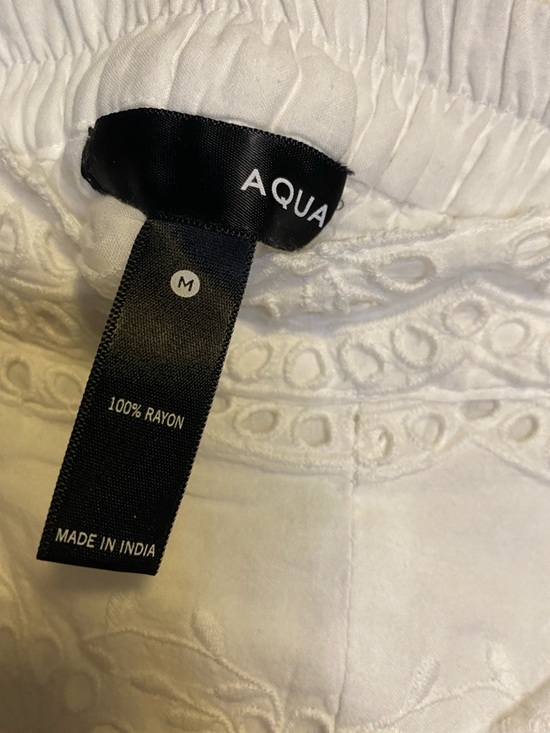 Aqua White Eyelet Lace High-Waist Shorts - Picture 2 of 7